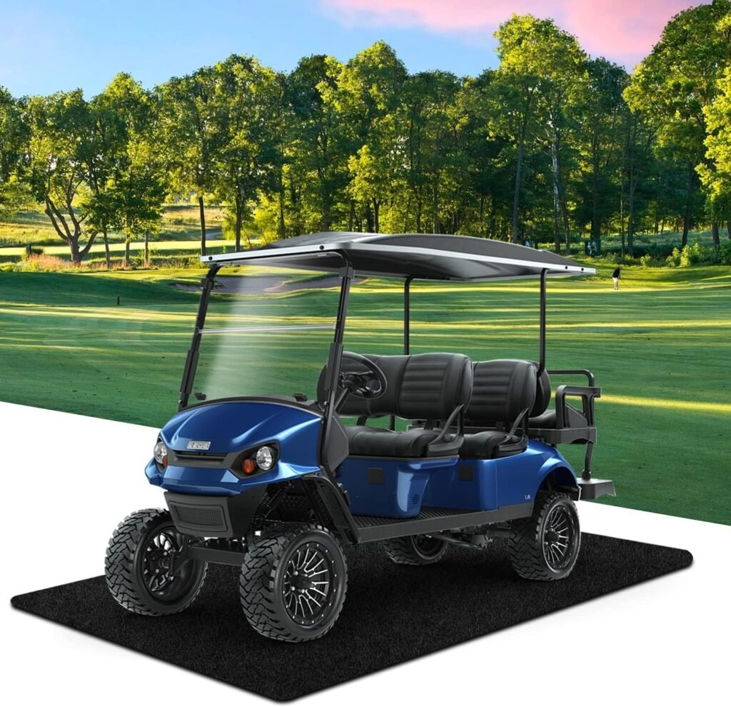 Golf Cart Parking Mat 9.18 ft. x 4.92 ft Oil Absorbent Universal Garage Floor Mat for EZGO, Club Car, Yamaha, ICON, Advanced EV, ATV - Slide-Resistant, Petroleum Pollution Protection