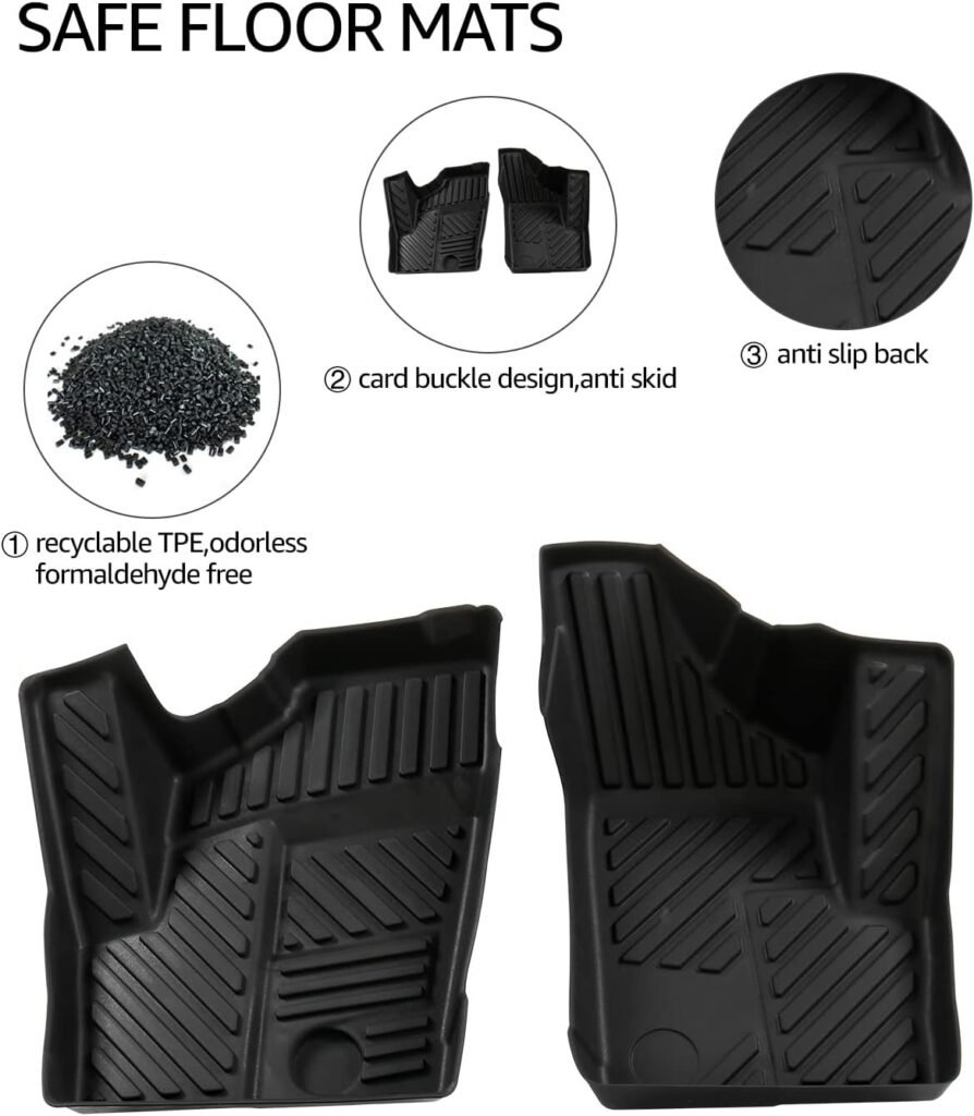 RZR Front Floor Mats, AUTV PRO Floor Liners All Weather Protection Compatible for 2014-2023 Polaris RZR XP 1000 900 S XC Turbo 2 Doors Accessories Replace # 2880414