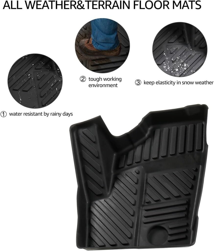 RZR Front Floor Mats, AUTV PRO Floor Liners All Weather Protection Compatible for 2014-2023 Polaris RZR XP 1000 900 S XC Turbo 2 Doors Accessories Replace # 2880414